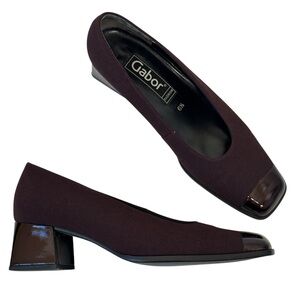 Gabor Burgundy Square Toe Heels Womens 8.5 Corpcore Preppy Classic Chunky Pumps